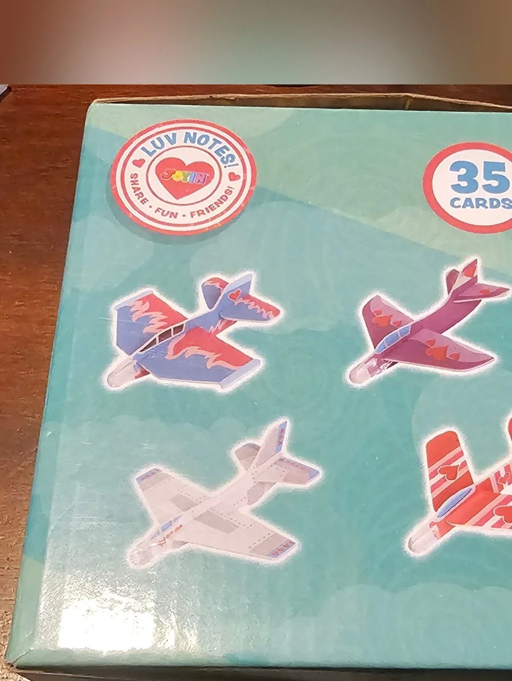 JOYIN Valentine's Day Foam Airplanes & Greeting Cards Set New In Box